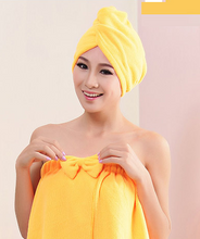 Load image into Gallery viewer, Hair-drying Towel Double Side Coral Fleece Dry Hair Hat
