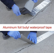 Load image into Gallery viewer, Aluminum Foil Butyl Rubber Tape Self Adhesive Waterproof for Roof Pipe Marine Repair
