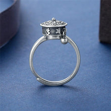 Load image into Gallery viewer, Spinning Buddhist Mantra Ring With Tibetan Prayer Roll - 925 Sterling Silver
