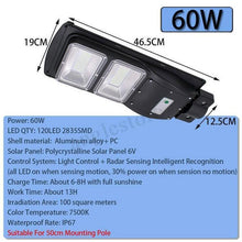 Load image into Gallery viewer, SolarMax - 3200 Lumens - 60W - 120LED Solar Street Light
